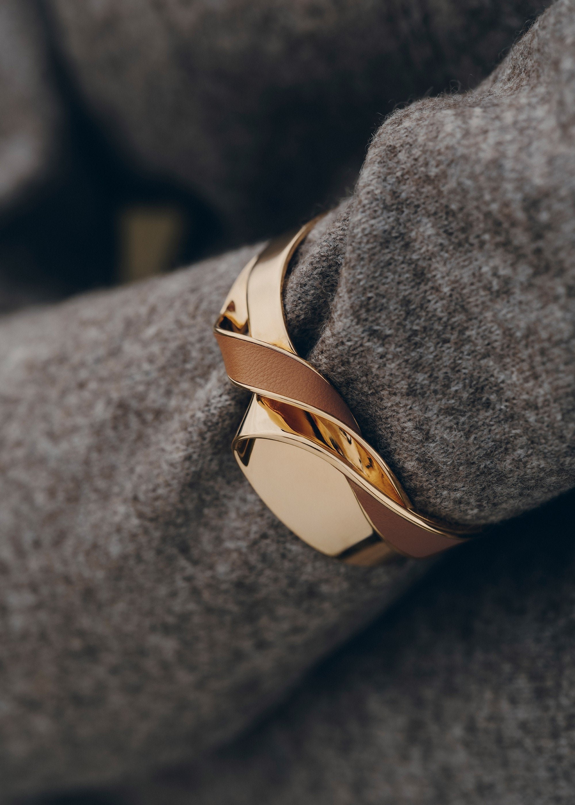 Armreif Éole - Leder Camel